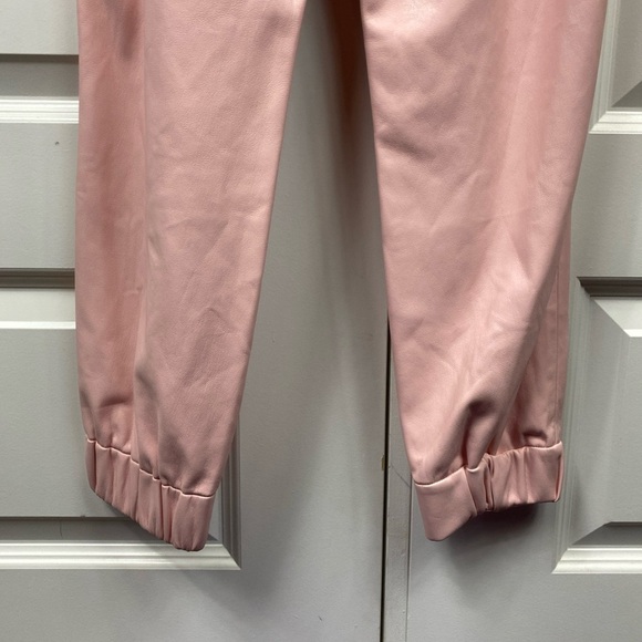 Alice + Olivia Pants Joggers Faux Leather Pink Pull On, Pockets XS Extra Small - Picture 6 of 7